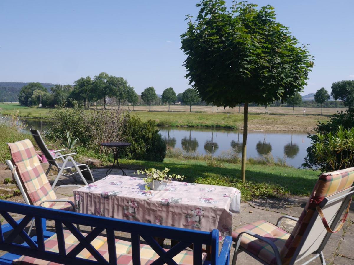 Ferienwohnung Weserblick Polle Exterior foto